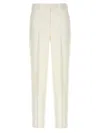 Kiton Slim Fit Trousers Featuring Front Pleats In White