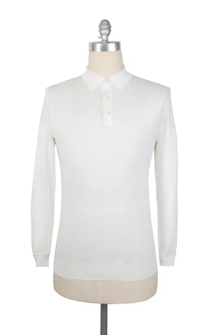 Pre-owned Kiton White Cotton 1/4 Button Polo Sweater - (kt711232)