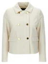 Kiton Double-breasted Short Jacket Collar In White