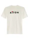 KITON WHITE LOGO EMBROIDERY T-SHIRT