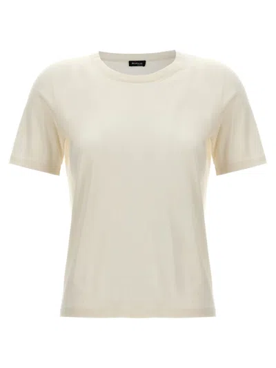 KITON WHITE SILK CASHMERE T-SHIRT