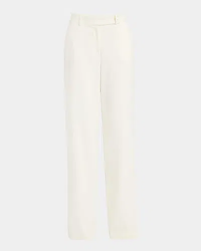 Kiton Wide-leg Crepe Pants In Cream