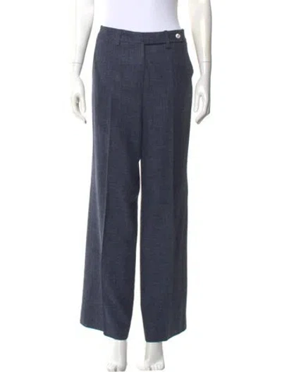 Pre-owned Kiton Wide Leg Pants In Blue
