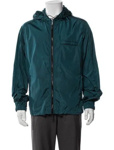 Pre-owned Kiton Windbreaker In Blue/green