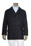 Kiton Windowpane Double Breasted Cashmere-silk Jacket In Black