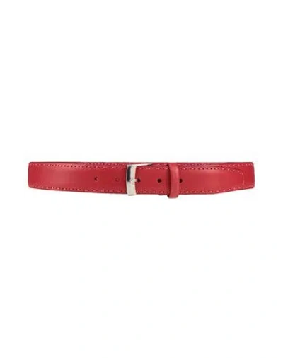 Kiton Woman Belt Red Size 36 Leather