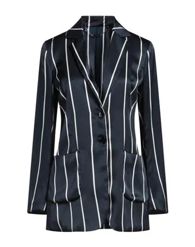 KITON KITON WOMAN BLAZER MIDNIGHT BLUE SIZE 10 SILK