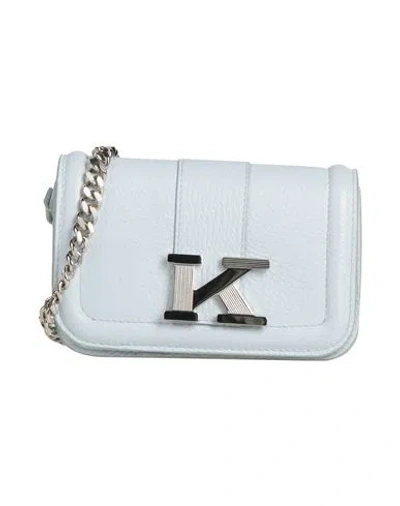 Kiton Woman Cross-body Bag Sky Blue Size - Leather