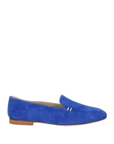 Kiton Woman Loafers Bright Blue Size 8 Leather