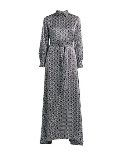 Kiton Woman Maxi Dress Midnight Blue Size 6 Silk
