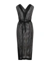 Kiton Woman Midi Dress Black Size 10 Linen