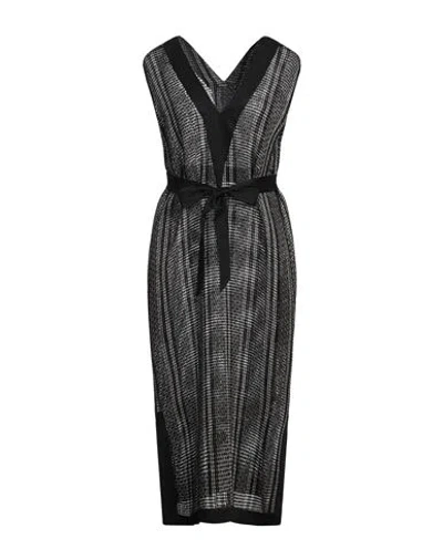 Kiton Woman Midi Dress Black Size 10 Linen