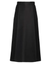 Kiton Woman Midi Skirt Black Size 8 Wool, Silk