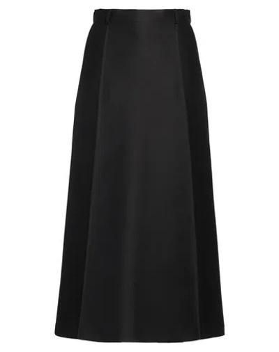 Kiton Woman Midi Skirt Black Size 8 Wool, Silk