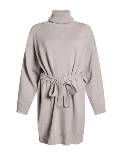 Kiton Woman Mini Dress Grey Size 12 Cashmere In Gray