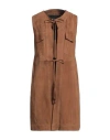 Kiton Woman Overcoat & Trench Coat Brown Size 8 Goat Skin