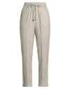 Kiton Woman Pants Beige Size 4 Wool, Silk, Elastane In Gray