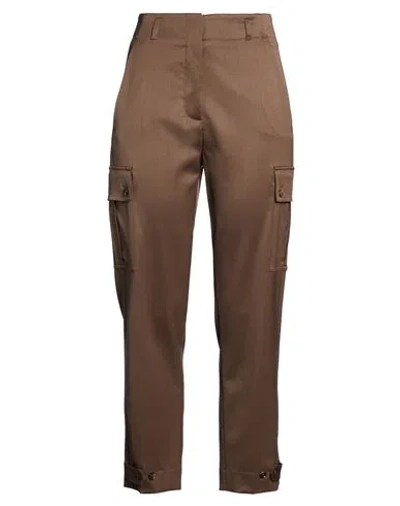 Kiton Woman Pants Brown Size 10 Virgin Wool, Elastane