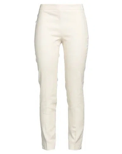 Kiton Woman Pants Cream Size 4 Linen, Viscose, Elastane In White