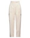 Kiton Woman Pants Cream Size 6 Virgin Wool In White