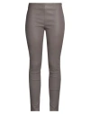 Kiton Woman Pants Taupe Size 12 Lambskin In Gray