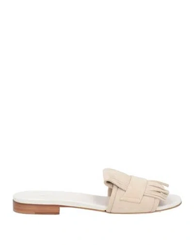 Kiton Woman Sandals Beige Size 8 Goat Skin