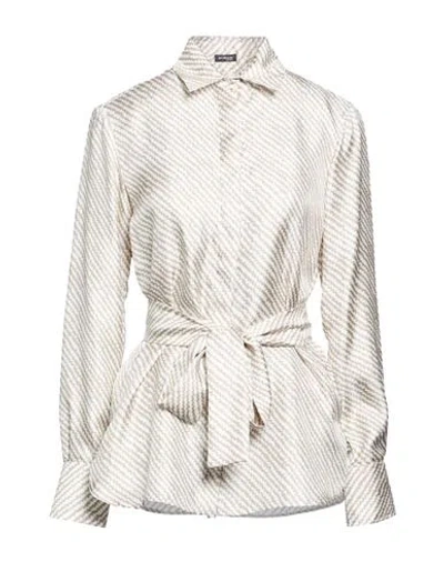 Kiton Woman Shirt Ivory Size 6 Silk In White
