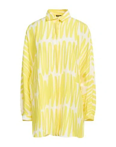 Kiton Woman Shirt Yellow Size 4 Silk