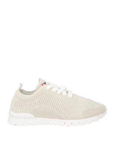 Kiton Woman Sneakers Beige Size 6.5 Textile Fibers In Nude