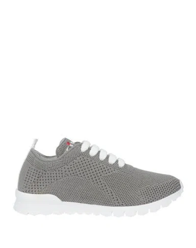Kiton Woman Sneakers Grey Size 6 Textile Fibers In Gray