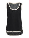 Shop Kiton Woman Tank Top Charcoal Size 6 Linen, Cotton In Grey
