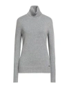 Kiton Woman Turtleneck Light Grey Size 10 Cashmere
