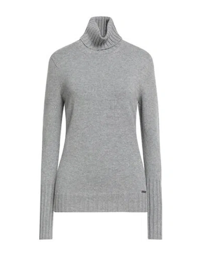 Kiton Woman Turtleneck Light Grey Size 10 Cashmere
