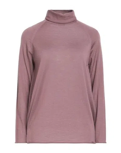 Kiton Woman Turtleneck Mauve Size 4 Cashmere, Silk In Purple