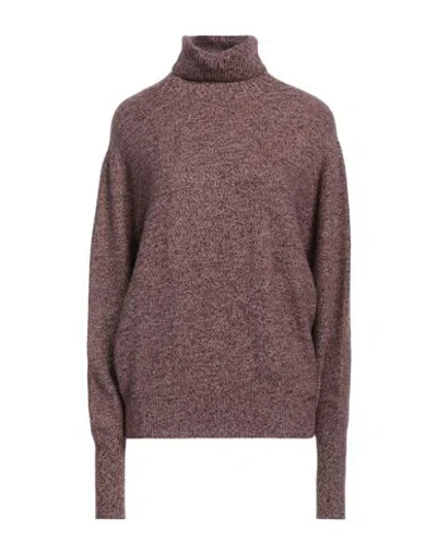 Kiton Woman Turtleneck Plum Size 4 Cashmere, Silk In Purple