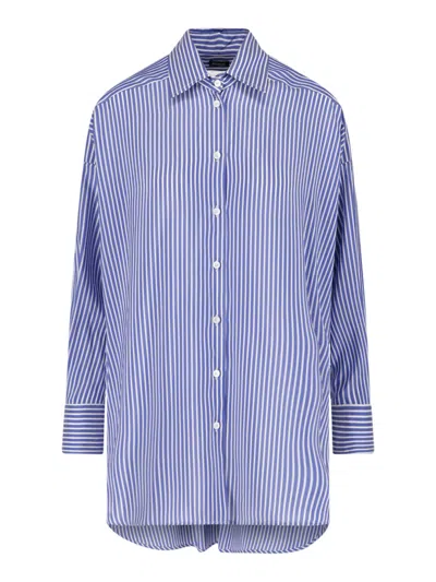 Kiton Women's 100% Silk Button-front Shirt In Blue