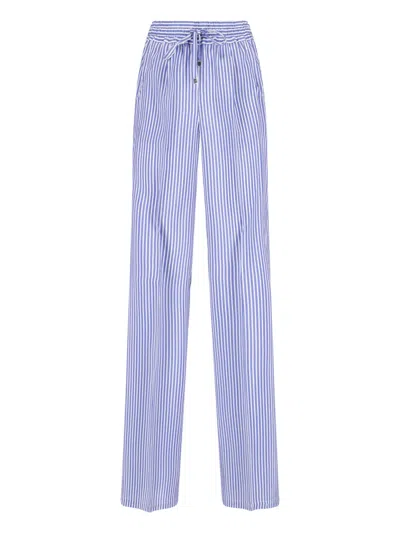 Kiton Women's 100% Silk Trousers In Blue