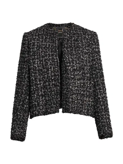 Kiton Women's Metallic Tweed Jacket In Black