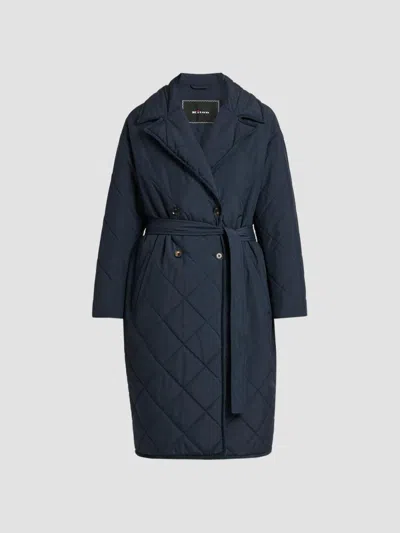 Kiton Women's Quilted Belted Trench Coat In Blue