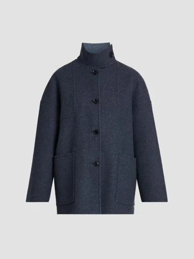 Kiton Women's Seamed Wool-cashmere Coat In Blue