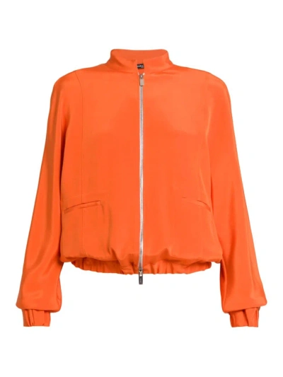 Kiton Women's Silk-blend Bomber Jacket In Orange