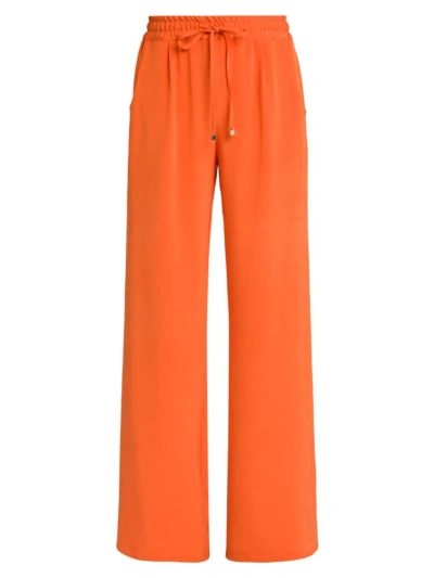 Kiton Women's Silk-blend Drawstring Pants In Orange