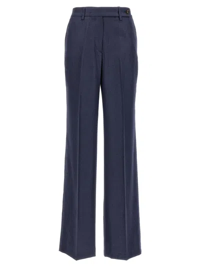Kiton Women Silk Cashmere Pants In Blue