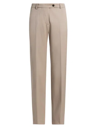 Kiton Women's Stretch Wool Straight Trousers In Taupe