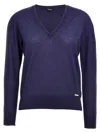 Kiton Women V-neck Sweater In Blue