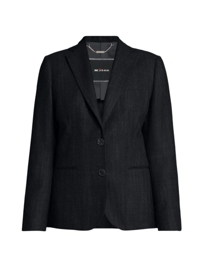 Kiton Women's Wool Single-breasted Blazer In Navy