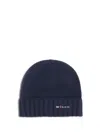 Kiton Men Wool Beanie Hat In Blue