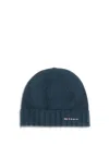 Kiton Men Wool Beanie Hat In Blue