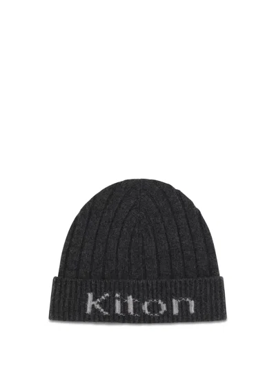 Kiton Wool Beanie Hat In Black
