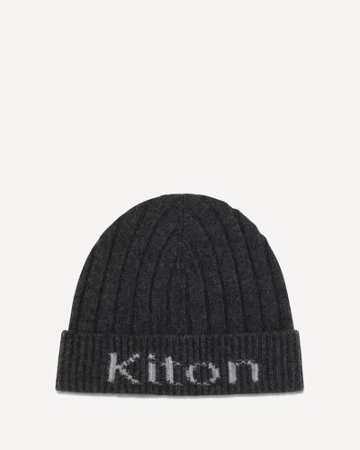 Kiton Wool Beanie Hat In Gray